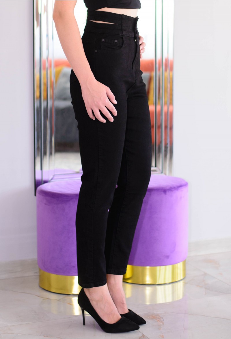 Blugi Cropped Waist Black
