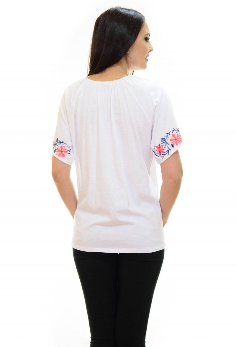 Tricou Dancing Flowers White