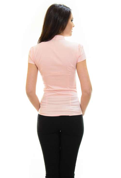 Camasa Fluff Buttons Peach