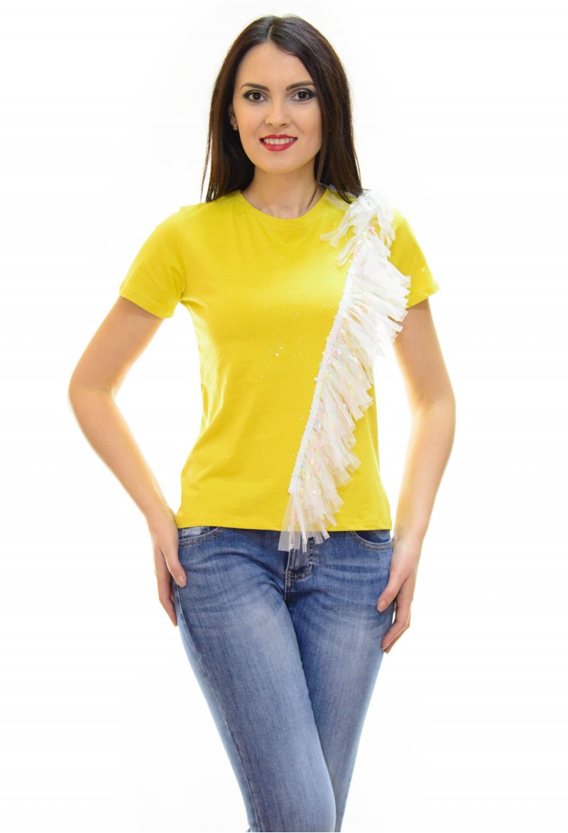 Tricou Flash Tulle Mustard