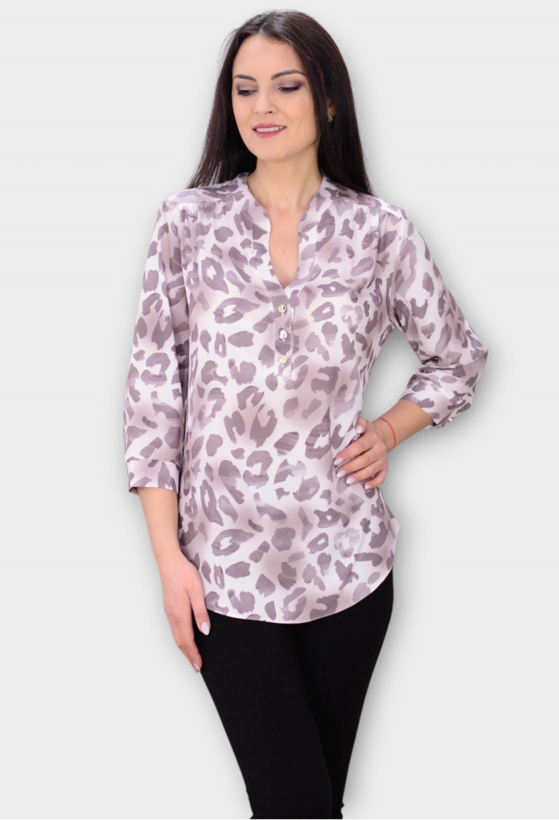 Bluza Maro cu Imprimeu Leopard