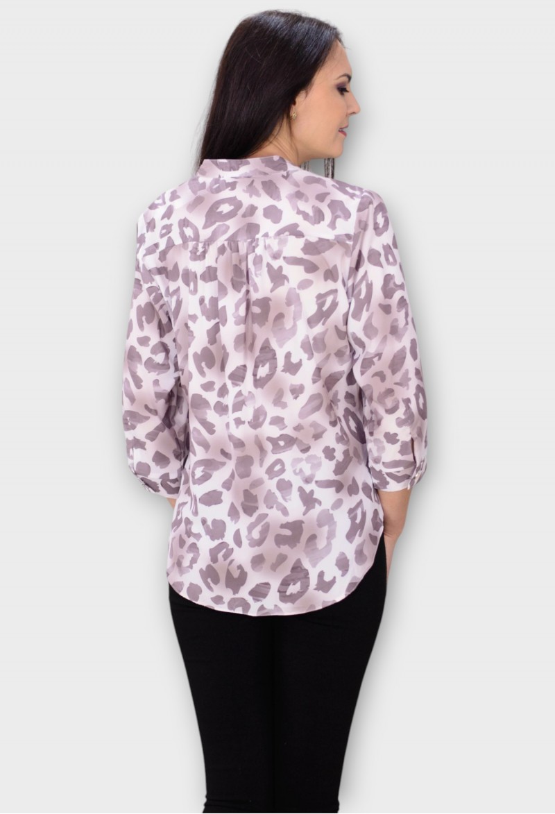 Bluza Maro cu Imprimeu Leopard