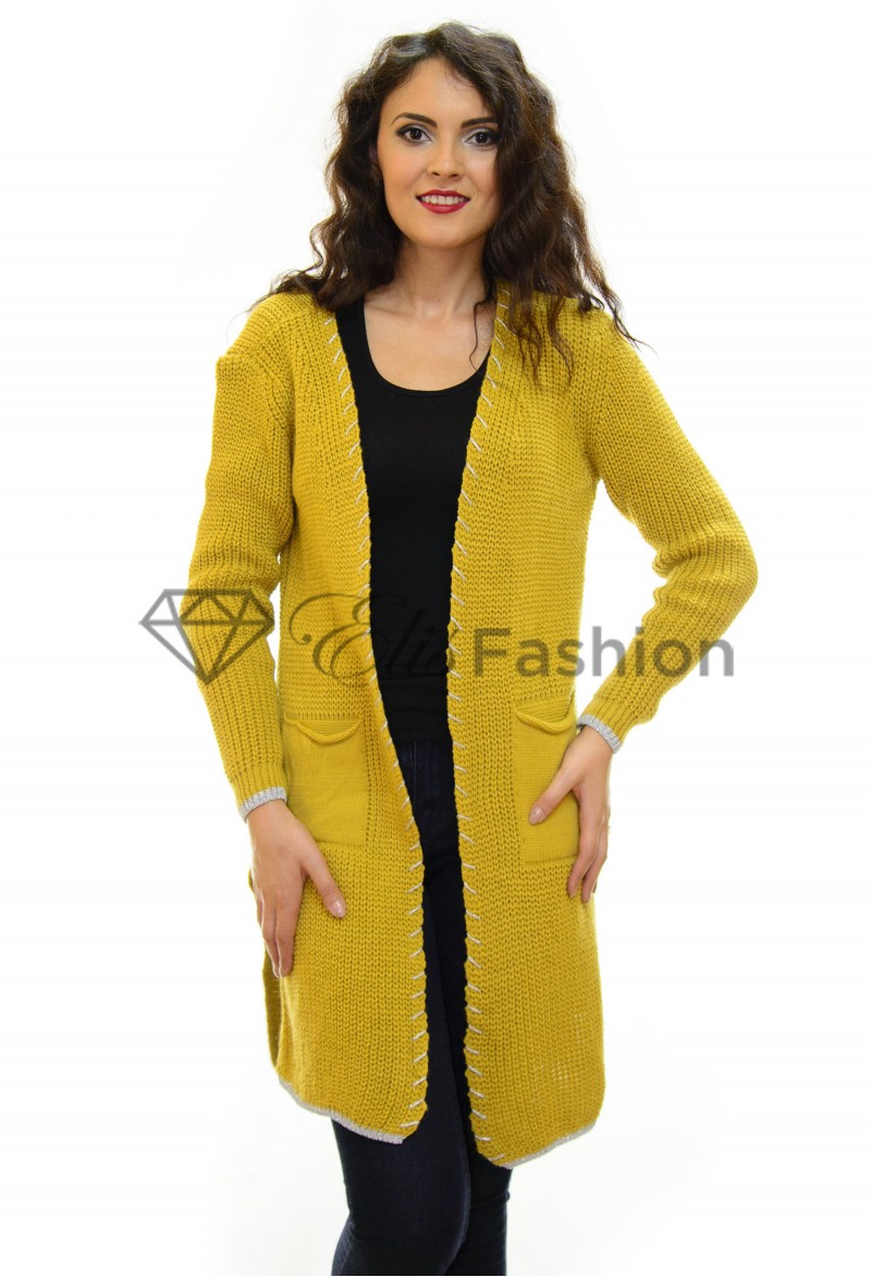 Cardigan One Option Mustard