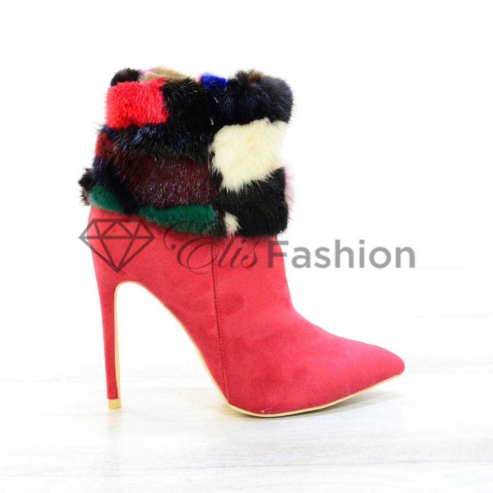 Botine Color Fluff Red #3341