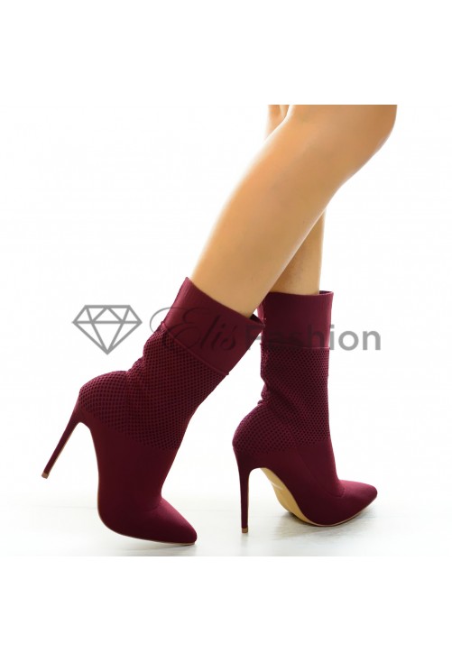 Botine Flat Burgundy #5287