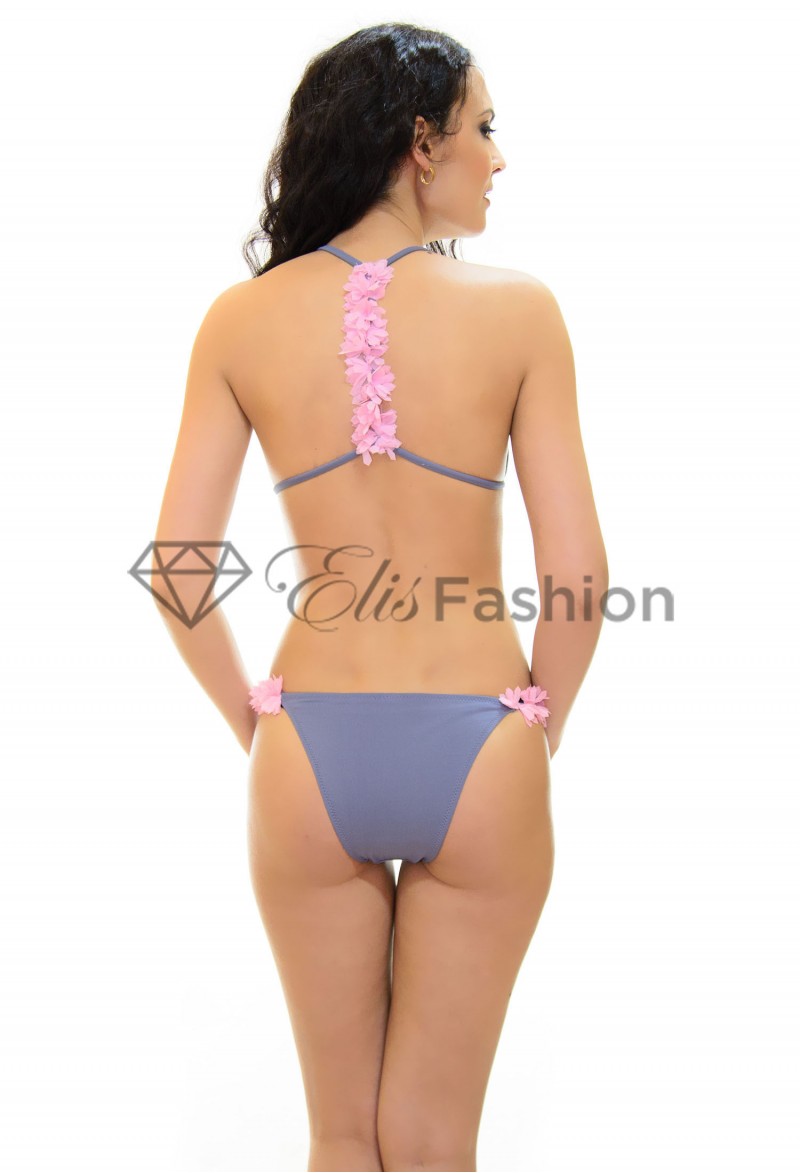 Costum de Baie Flower Ad Grey