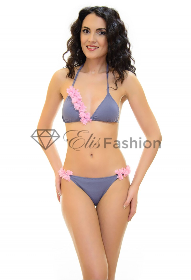 Costum de Baie Flower Ad Grey