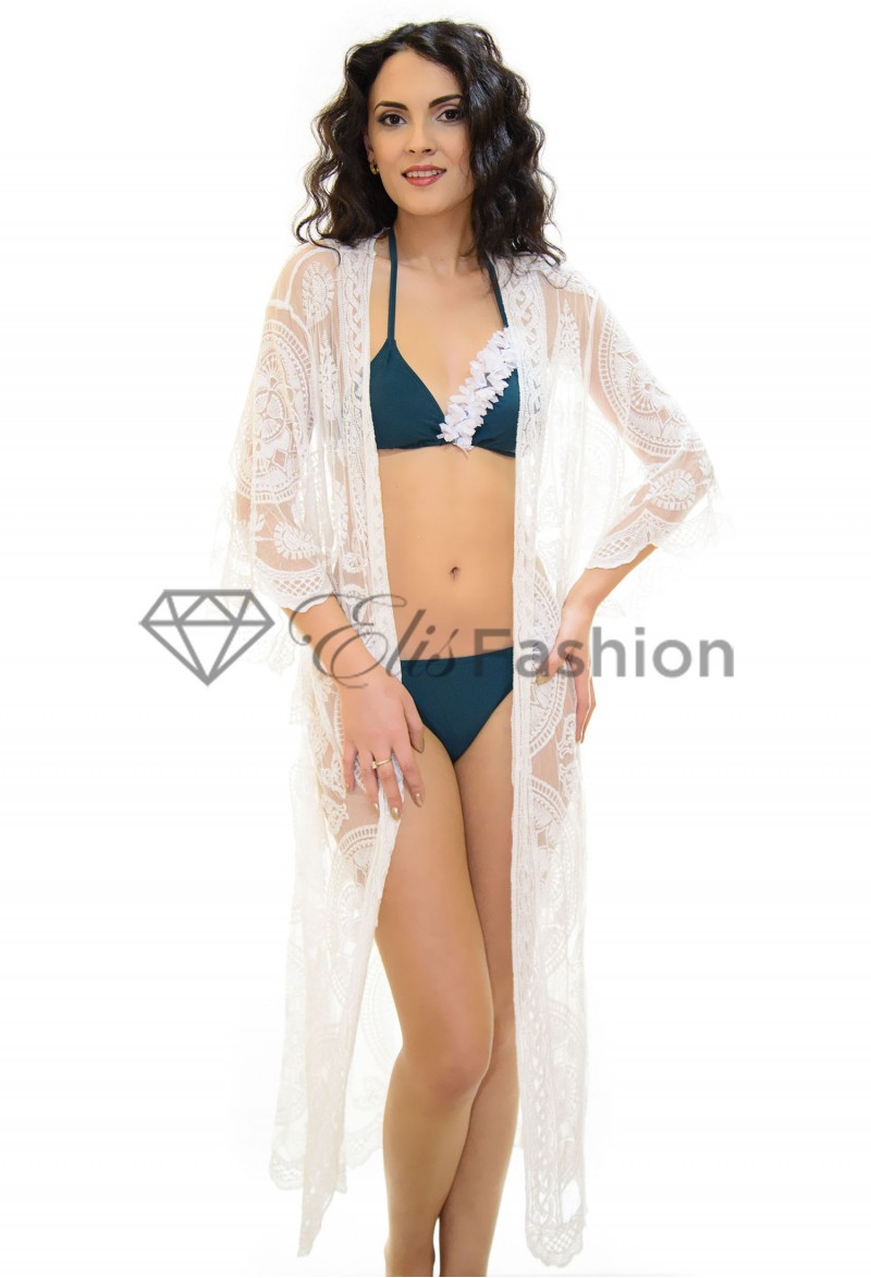 Cardigan de Plaja Lace Wise White