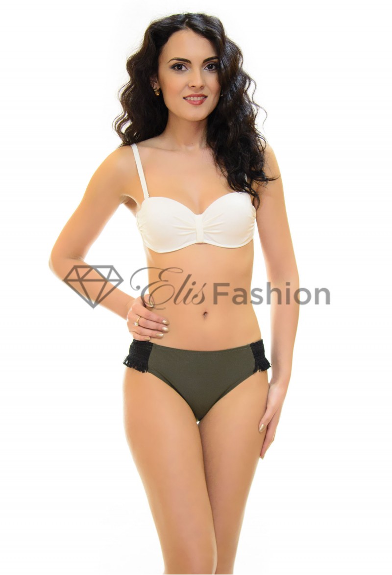 Costum de Baie Khaki and White