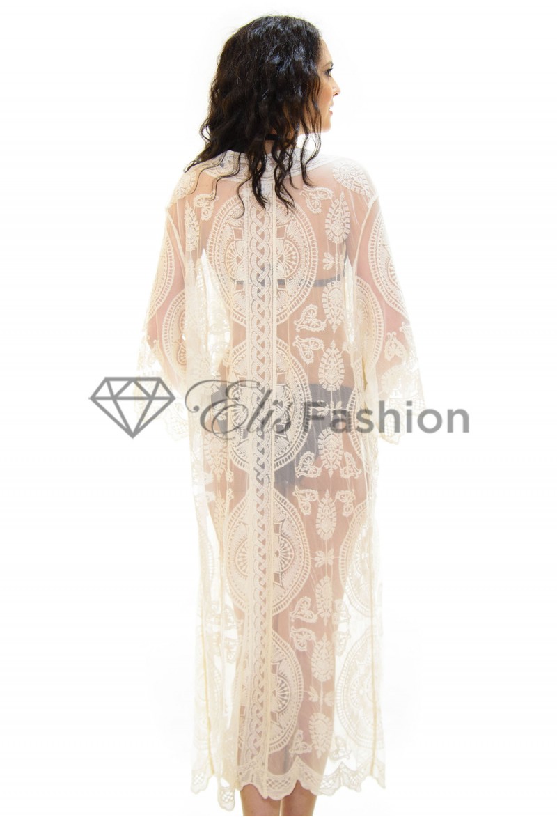 Cardigan de Plaja Lace Wise Ivory