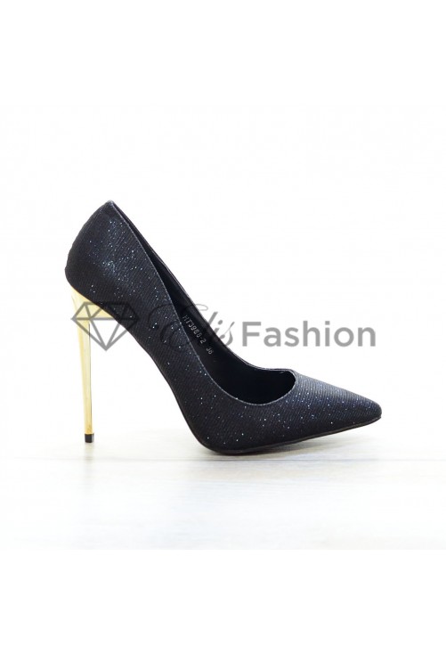 Pantofi Sparkling Gold Black #4020
