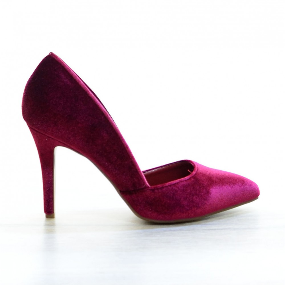 Pantofi Burgundy Velvet #4275
