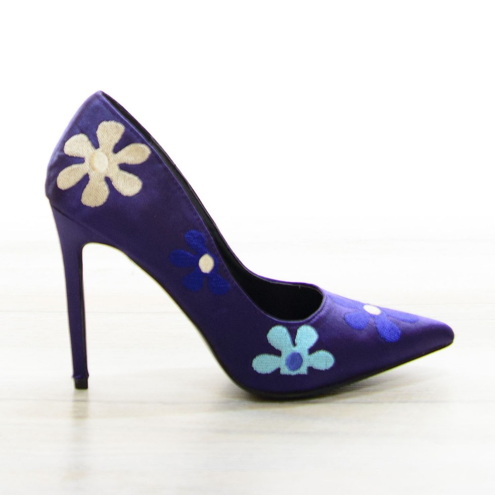 Pantofi Sweet Flowers DarkBlue #6846