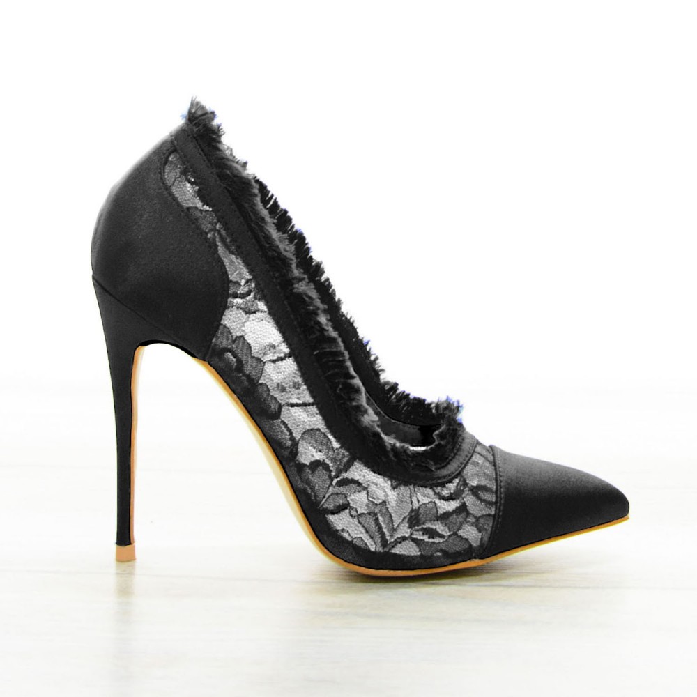 Pantofi Pumping Lace Black #7079