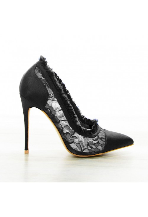 Pantofi Pumping Lace Black #7079