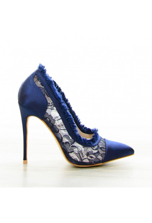 Pantofi Pumping Lace Navy #7080