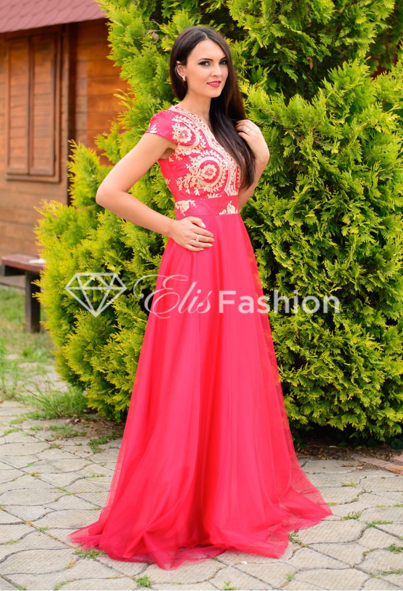 Rochie Ella Collection Golden Aspect Red