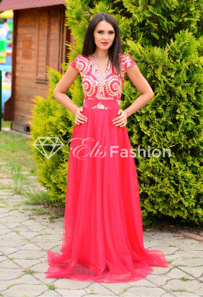 Rochie Ella Collection Golden Aspect Red