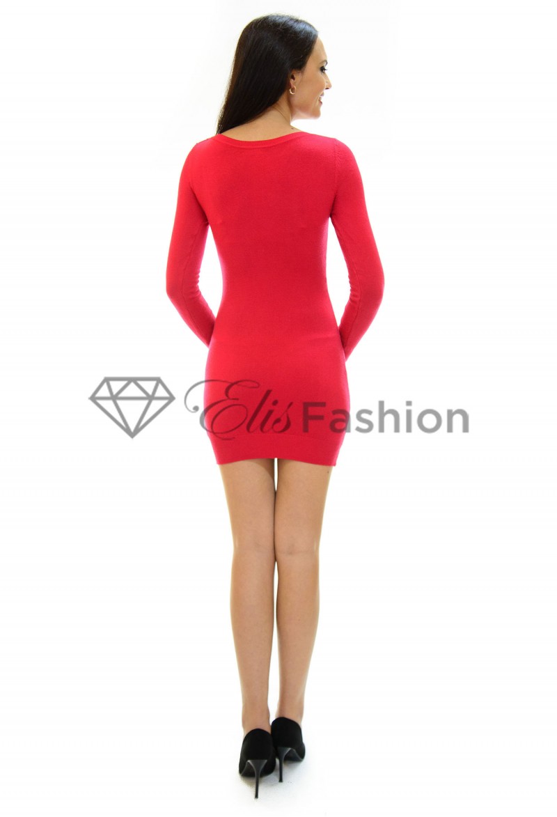 Rochie Tricotata Rainbow Writing Red