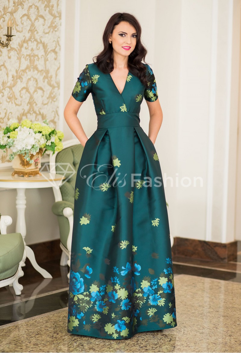 Rochie Ella Collection Embelishment Green