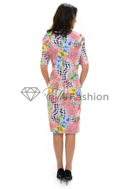 Rochie Abstract Design Pink
