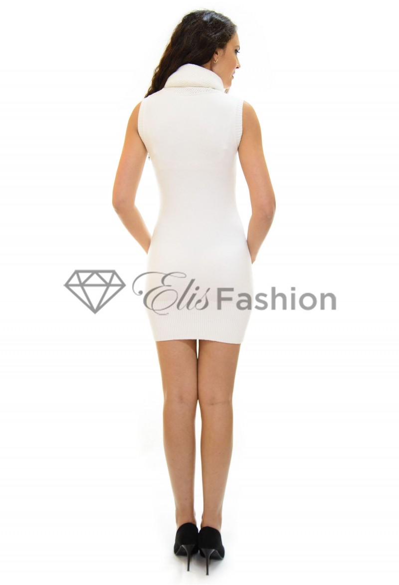 Rochie Tricotata Sequins White
